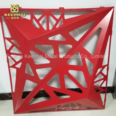 Material de construcción Color rojo Corte láser personalizado Fachada decorativa Panel de pared de cortina Panel de terracota Paneles de pared Revestimiento exterior (CW-02)